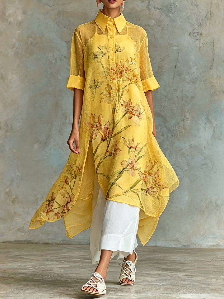 Marisol Women's Two-Piece Midi Floral Dress Set – Polyester Blend