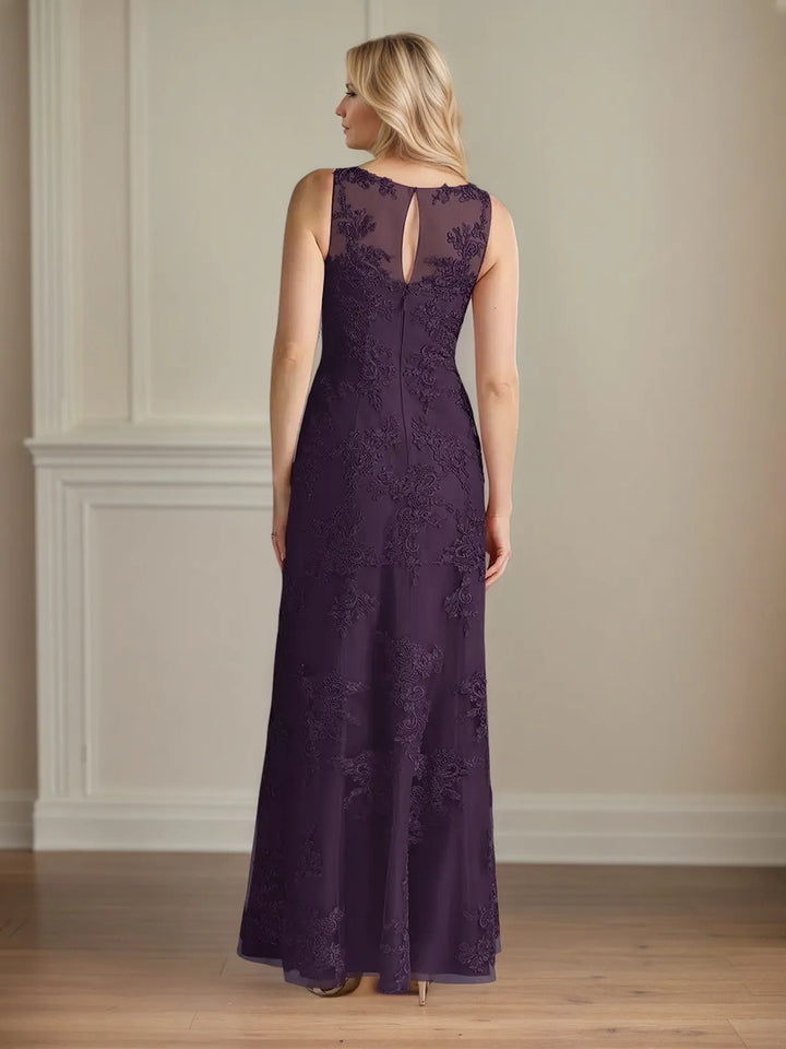 Trumpet/Mermaid Chiffon Scoop Neck Cape Sleeve Floor Length Dress