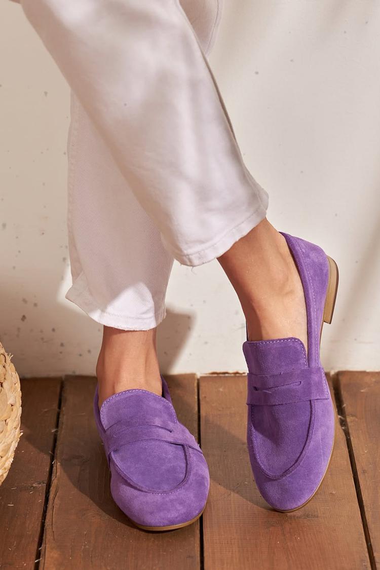 Mathilda – Patchwork Round-Toe Solid Loafers