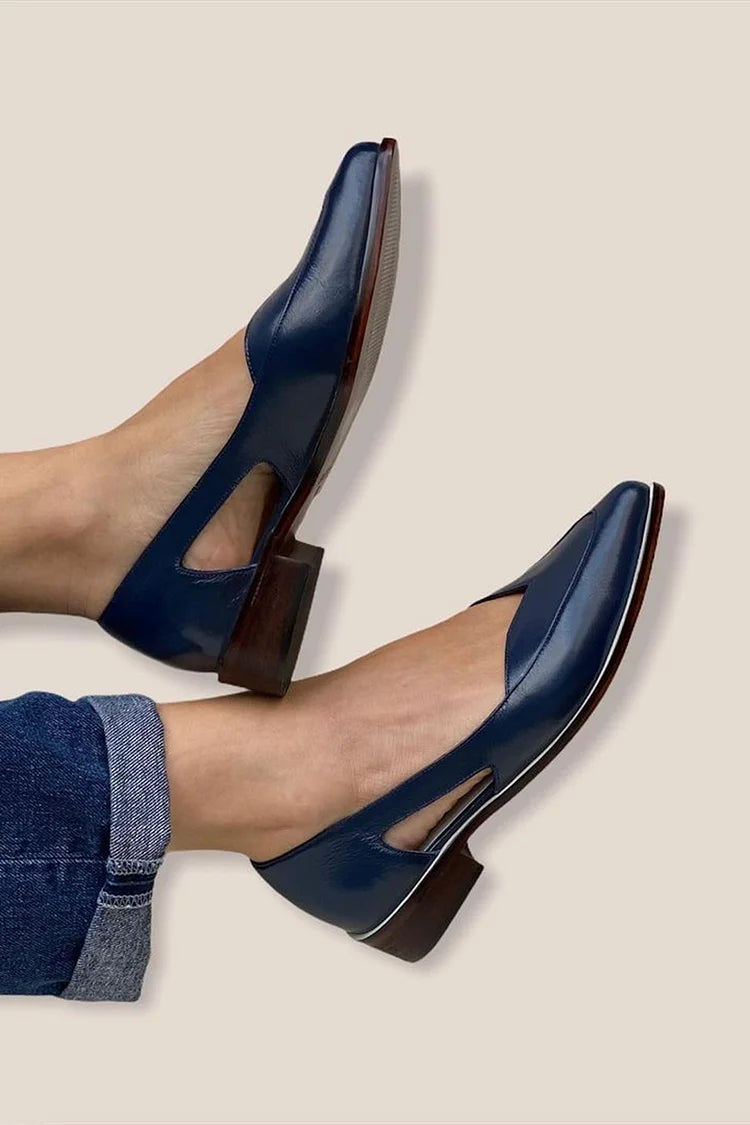 Elvira – Cut-Out Slip-On Casual Pointed-Toe Flats