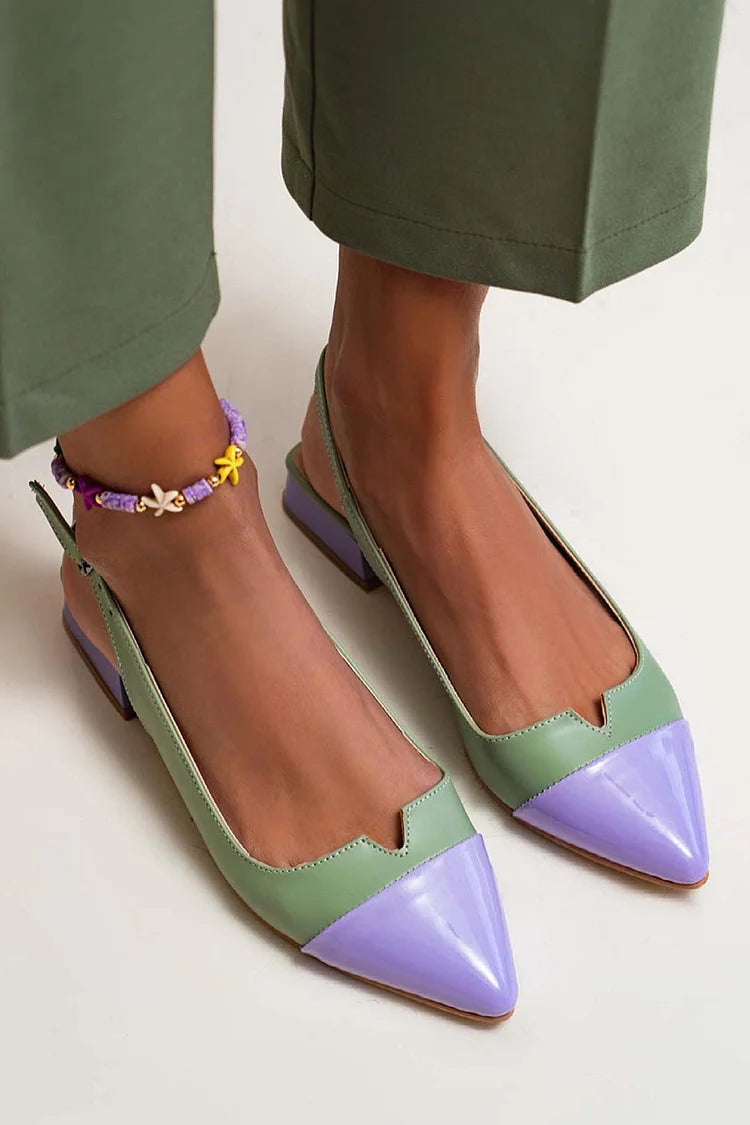 Mercedes – Slingback Cut-Out Pointed-Toe Buckle Flats