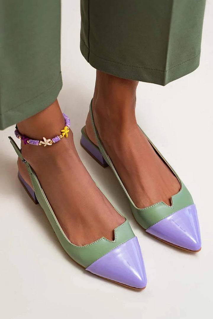 Mercedes – Slingback Cut-Out Pointed-Toe Buckle Flats