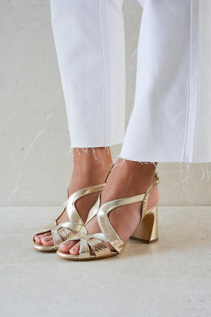 Pamela – Chunky Cut-Out Peep-Toe Glossy Sculpted Design Heels