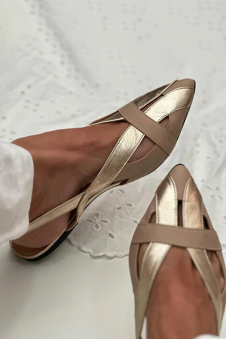 Esther – Slingback Cut-Out Pointed-Toe Flats