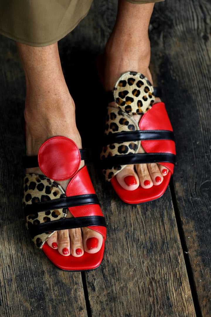 Maxine – Leopard-Print Square-Toe Mules