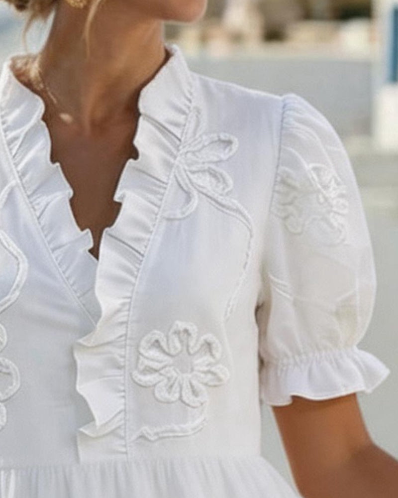 Rosalie | Embroidered Tiered Dress