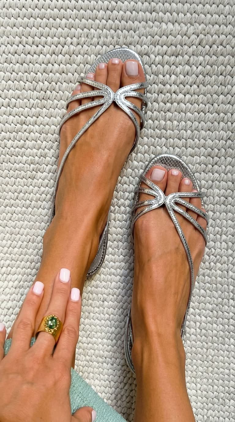 Audrey | Metallic Strappy Sandals