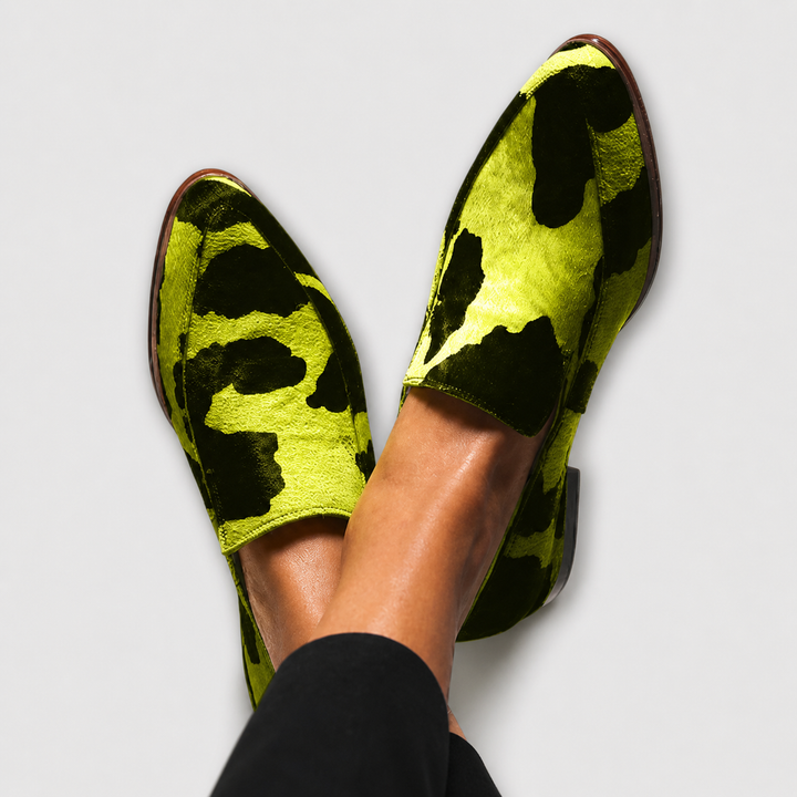 Paloma™ | Cow Print Moccasin Slippers