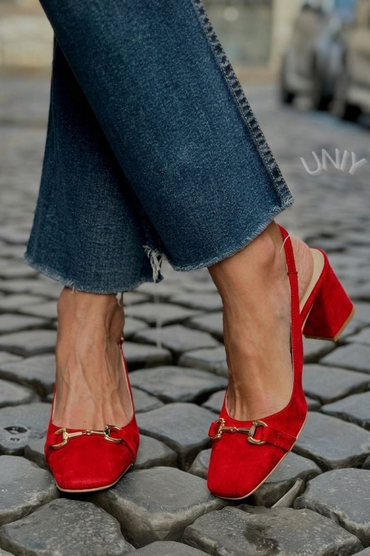 Beverly | Block Slingback Suede Heels