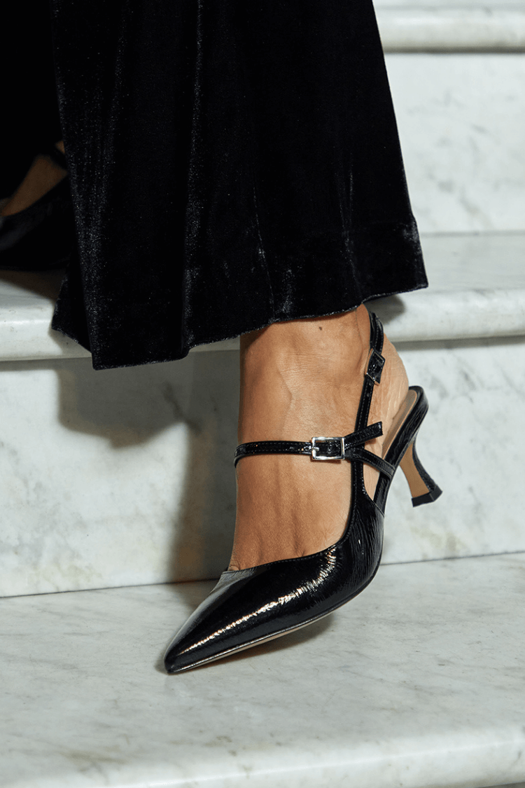 Paloma | Slingback High-Shine Pointed-Toe Heels