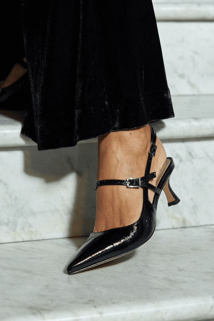 Paloma | Slingback High-Shine Pointed-Toe Heels