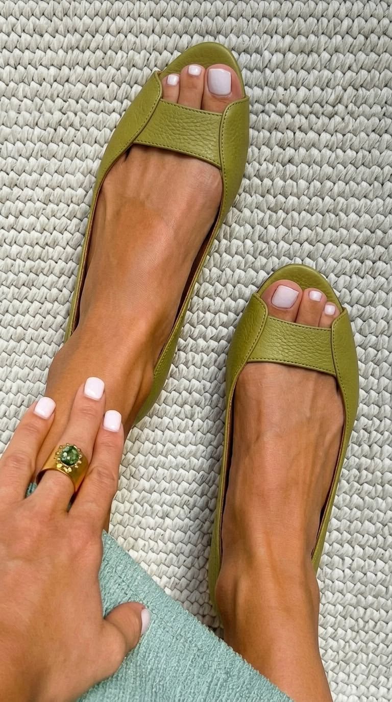 Adelaide | Open-Toe Metallic Chic Flats