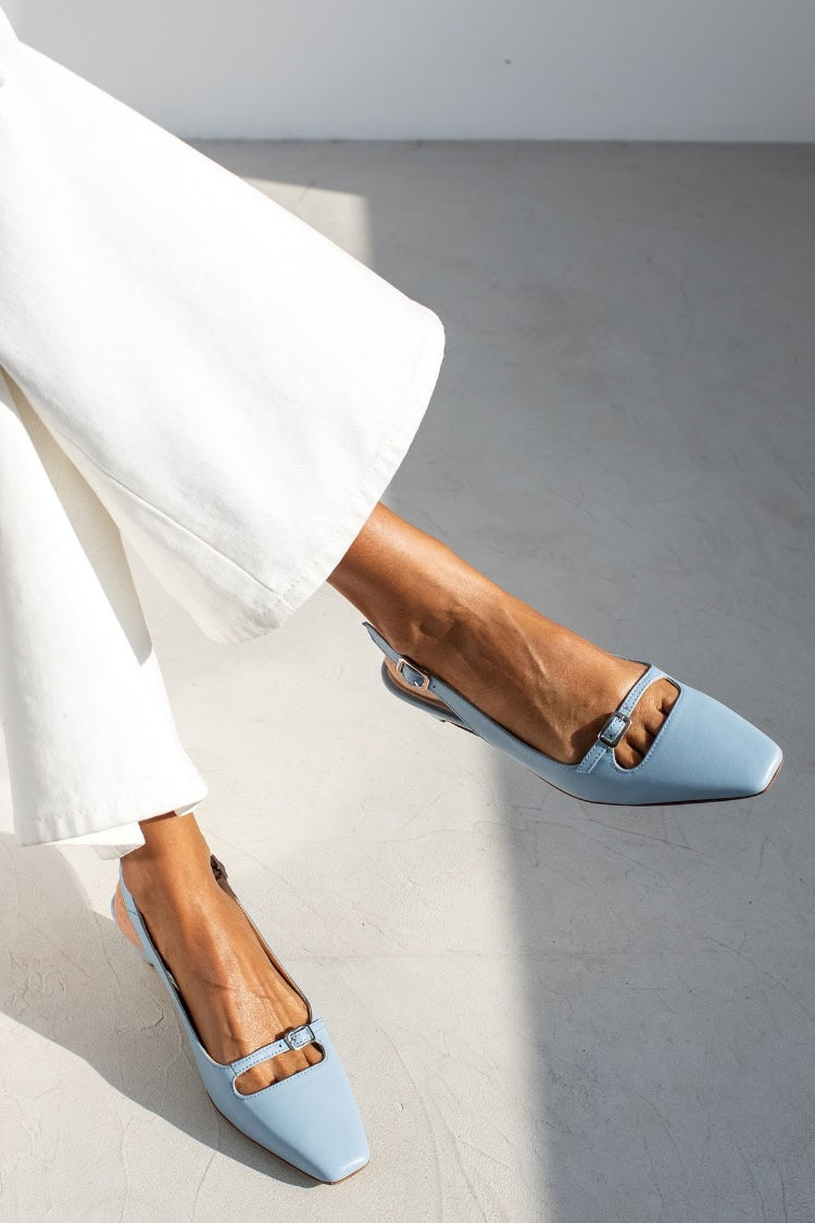 Ariadne – Slingback Cut-Out Square-Toe Leather Flats