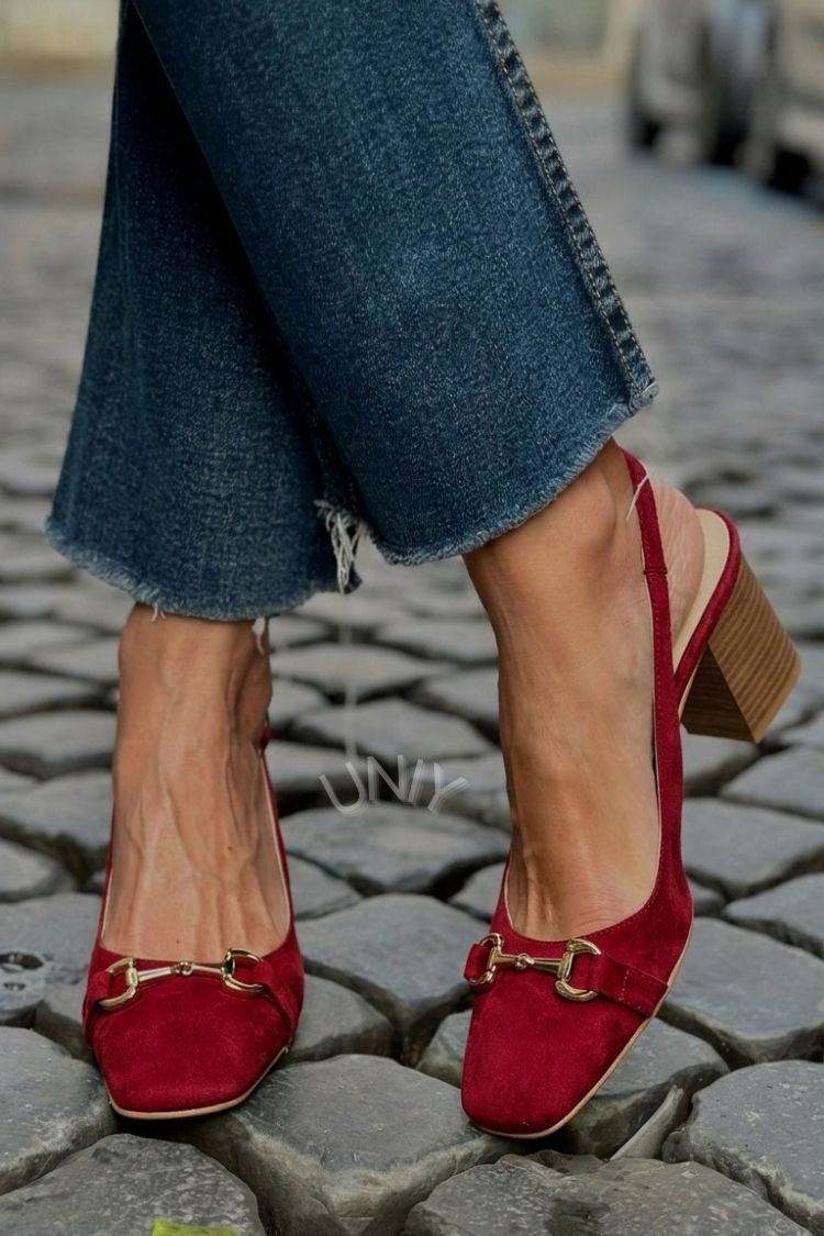 Beverly | Block Slingback Suede Heels
