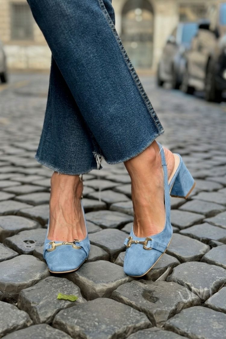 Beverly | Block Slingback Suede Heels
