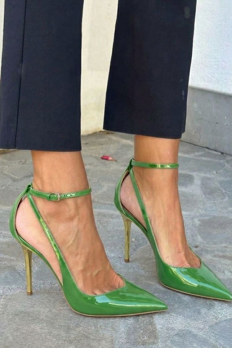 Judith | Stiletto Patent Ankle Strap Heels