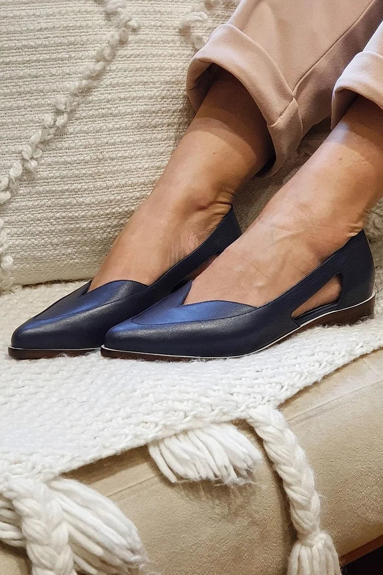 Elvira | Cut-Out Slip-On Casual Pointed-Toe Flats