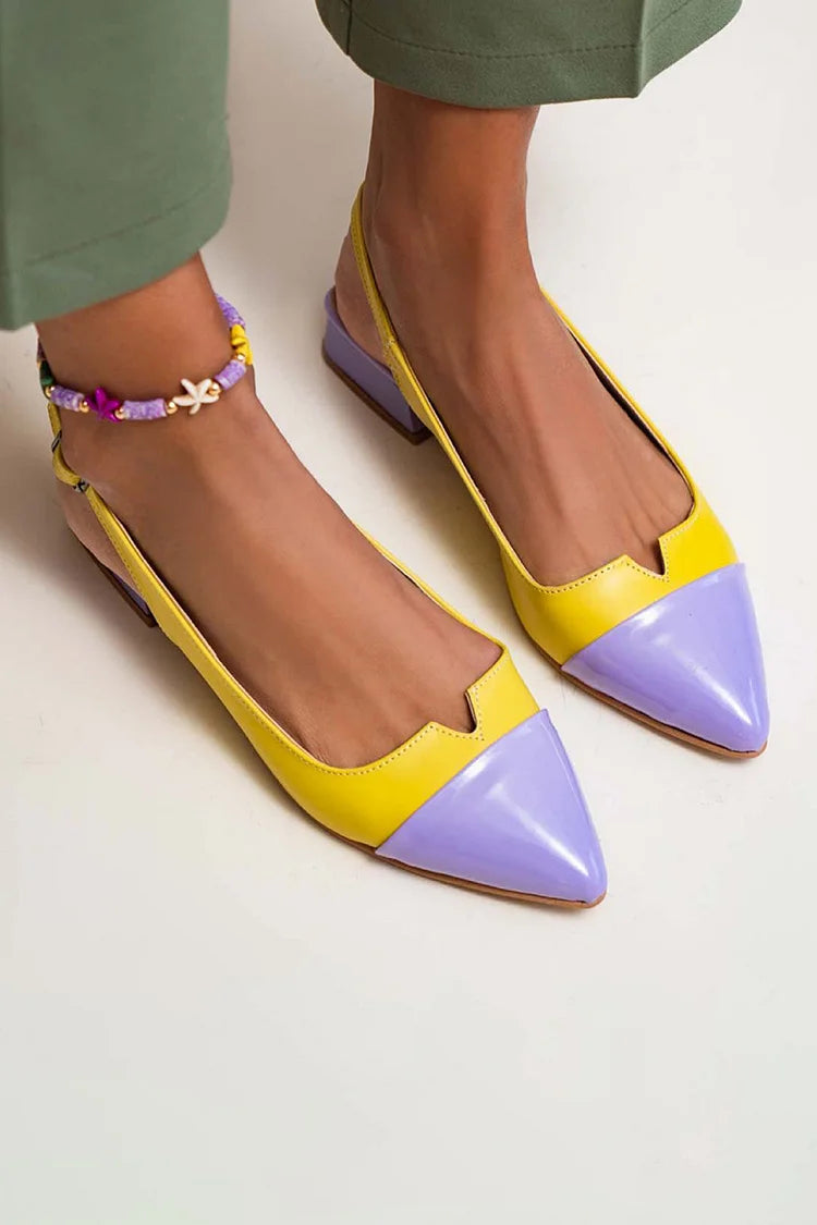 Mercedes | Slingback Cut-Out Pointed-Toe Buckle Flats