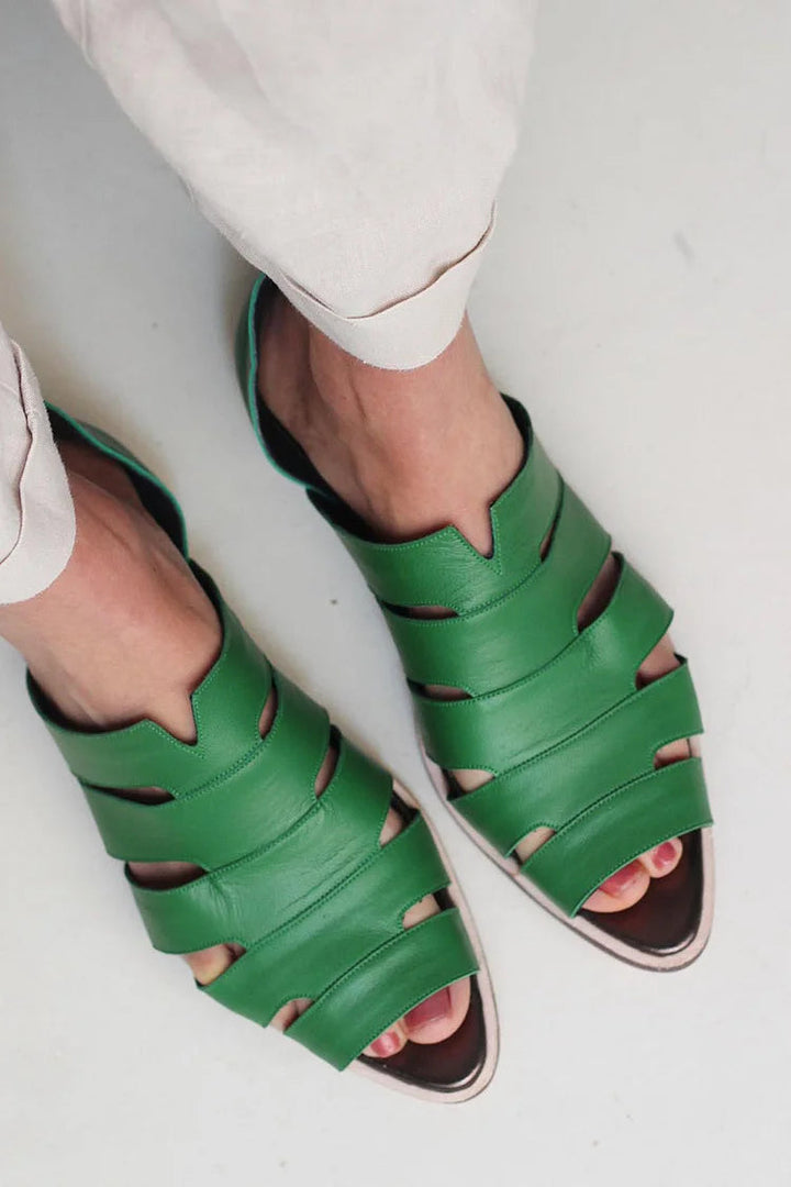 Wilhelmina | Cut-Out Peep-Toe Slip-On Casual Pointed-Toe Flats