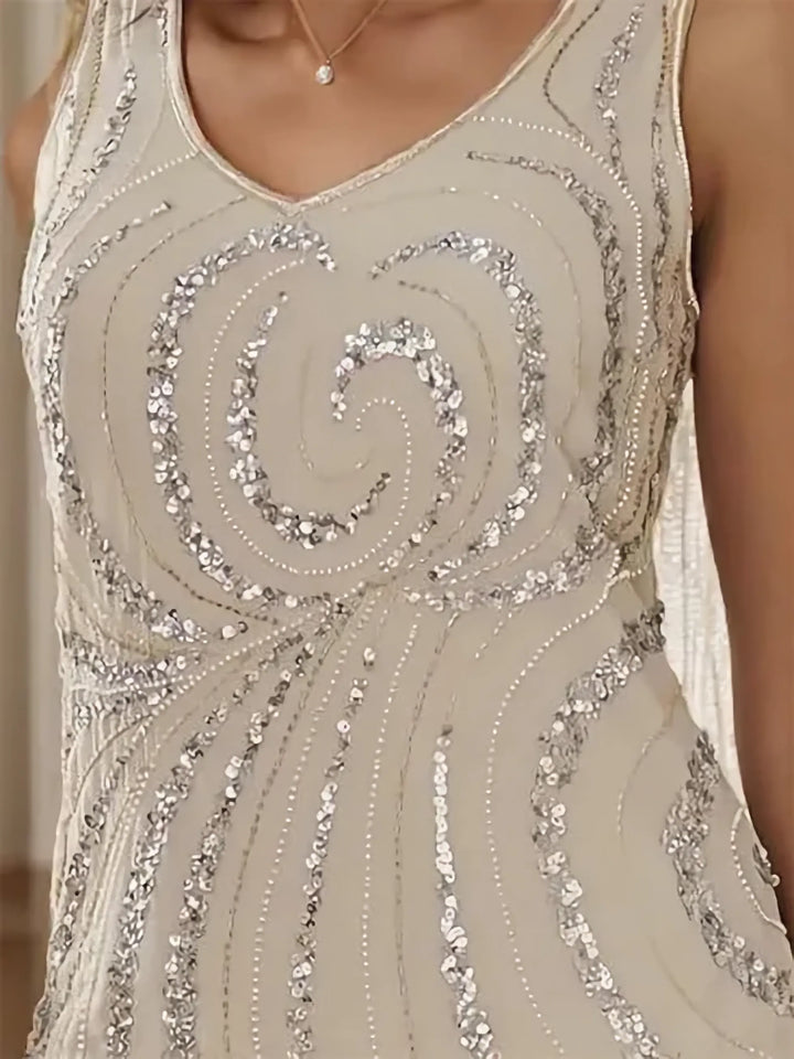 V-Neck Sheath/Mother of the Bride Ankle-Length Dress with Jacket & Sequins