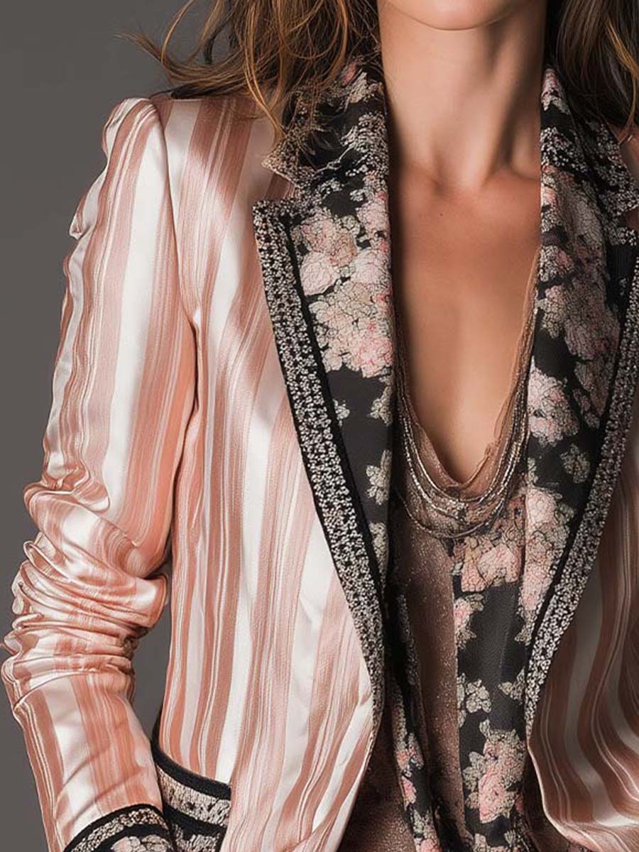 Women's Tailored Striped Blazer