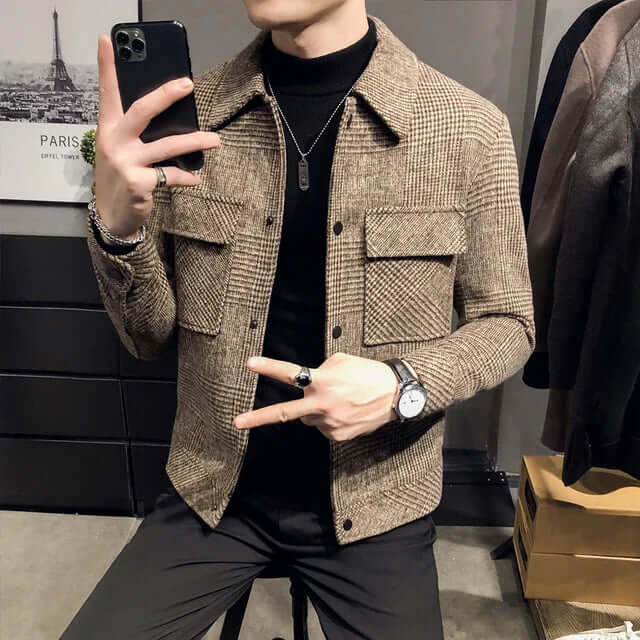 Marcel Handmade Plaid Men's Coat