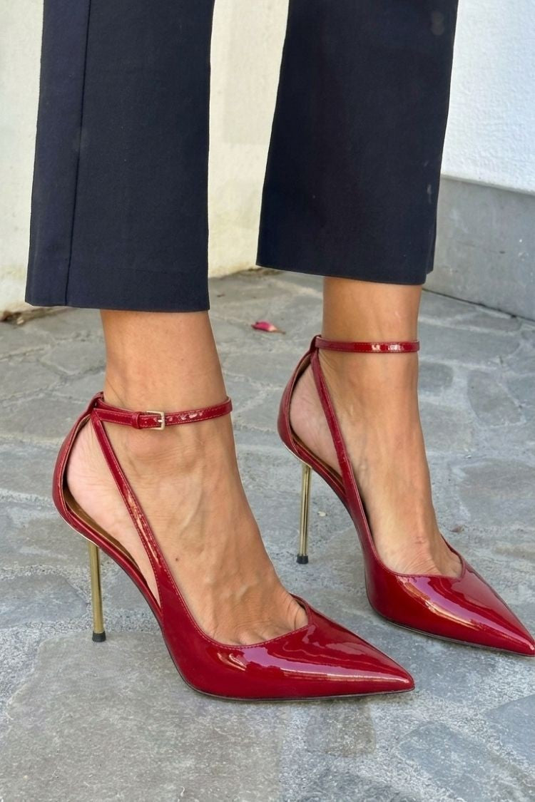 Judith | Stiletto Patent Ankle Strap Heels
