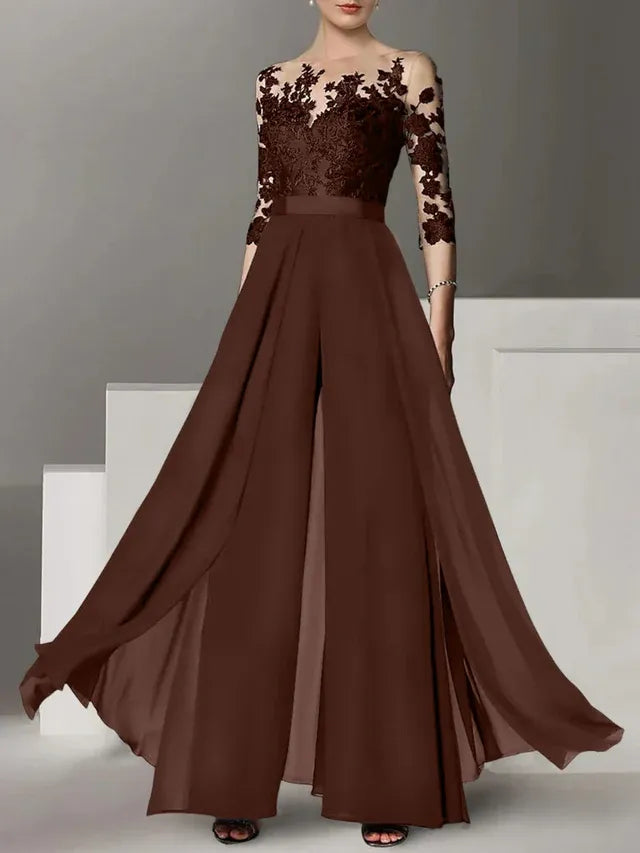A-Line/Princess Mother of the Bride Dress with Applique Details