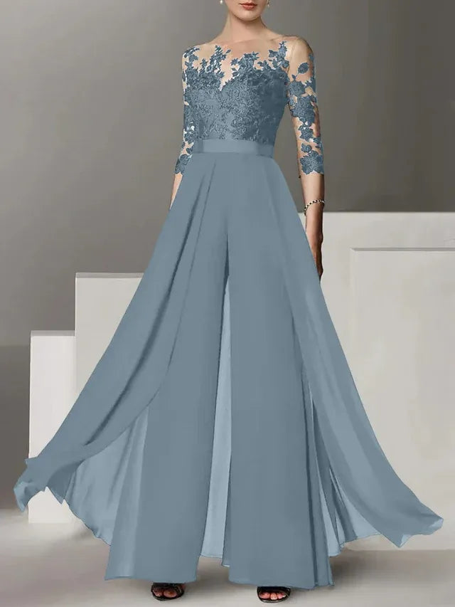 A-Line/Princess Mother of the Bride Dress with Applique Details