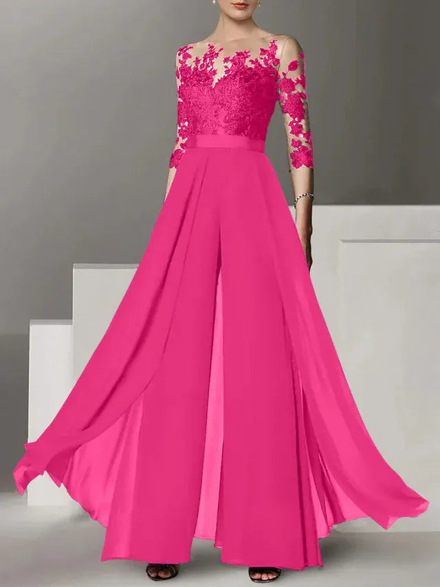 A-Line/Princess Mother of the Bride Dress with Applique Details