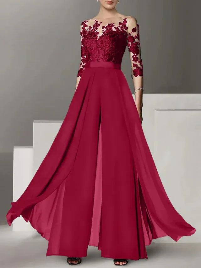 A-Line/Princess Mother of the Bride Dress with Applique Details