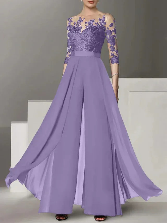 A-Line/Princess Mother of the Bride Dress with Applique Details