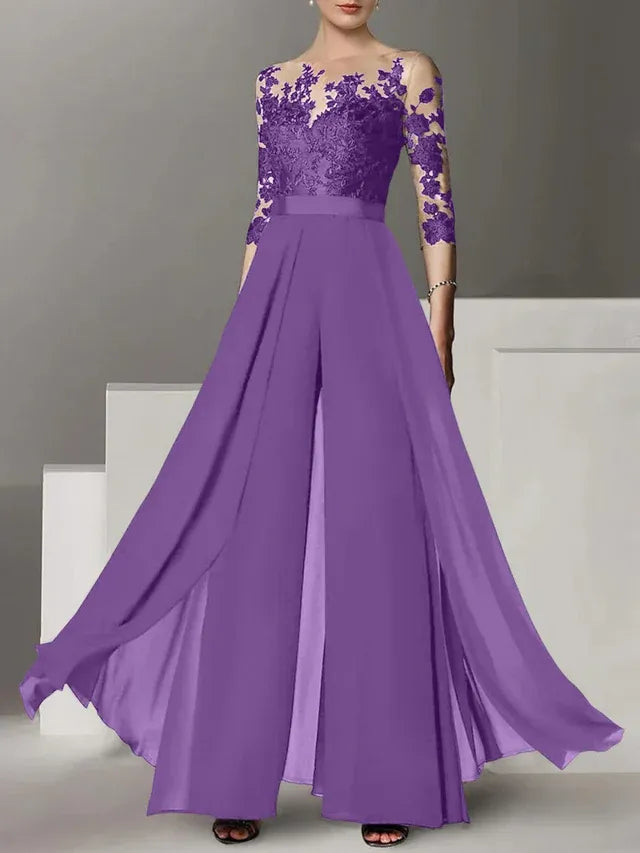 A-Line/Princess Mother of the Bride Dress with Applique Details