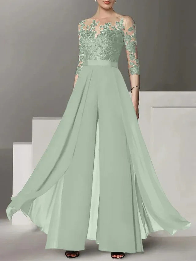 A-Line/Princess Mother of the Bride Dress with Applique Details
