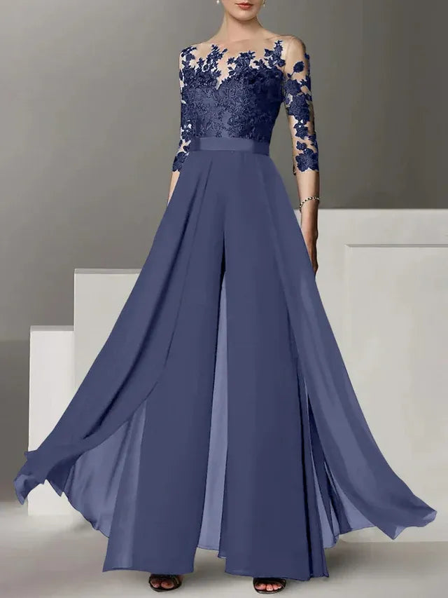 A-Line/Princess Mother of the Bride Dress with Applique Details