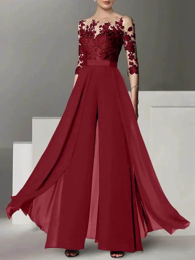 A-Line/Princess Mother of the Bride Dress with Applique Details