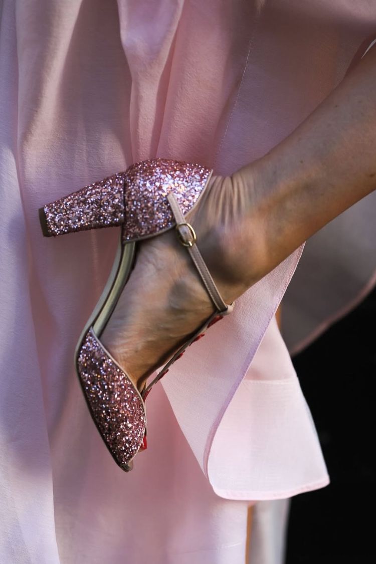 Helena | Glitter T-Strap Heart Block Sandals