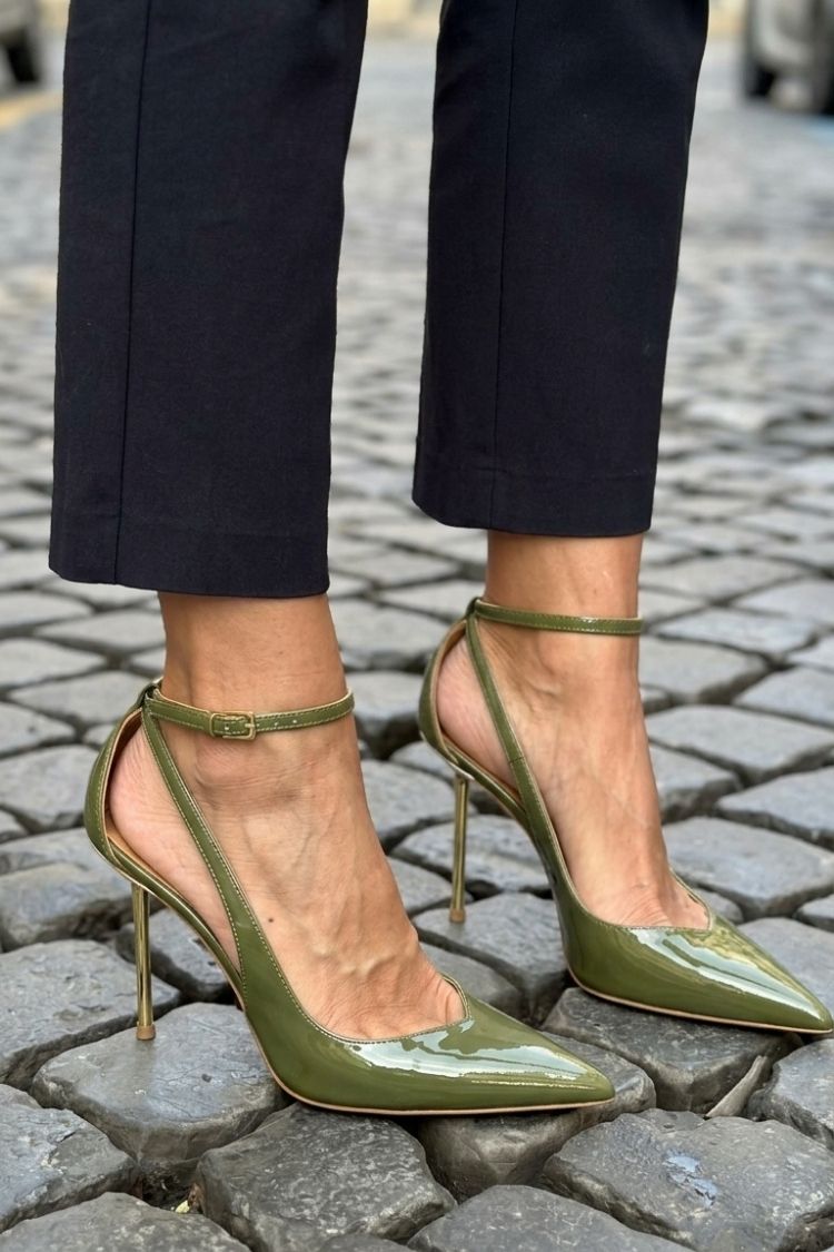 Judith | Stiletto Patent Ankle Strap Heels