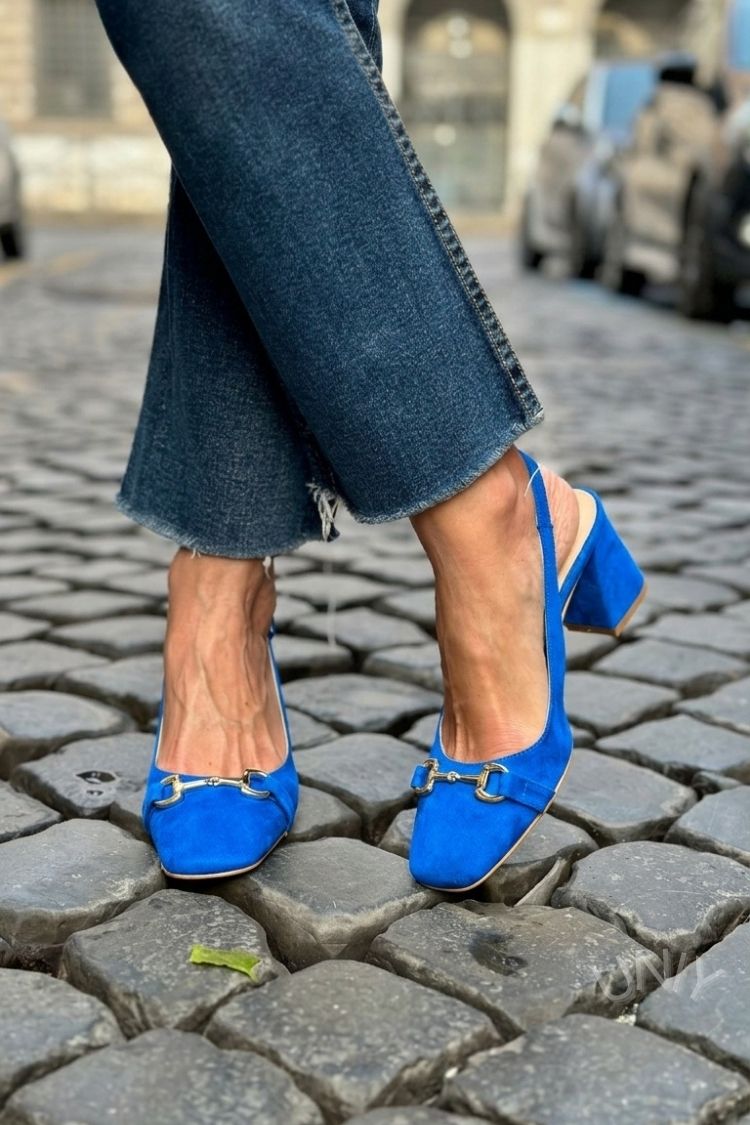 Beverly | Block Slingback Suede Heels
