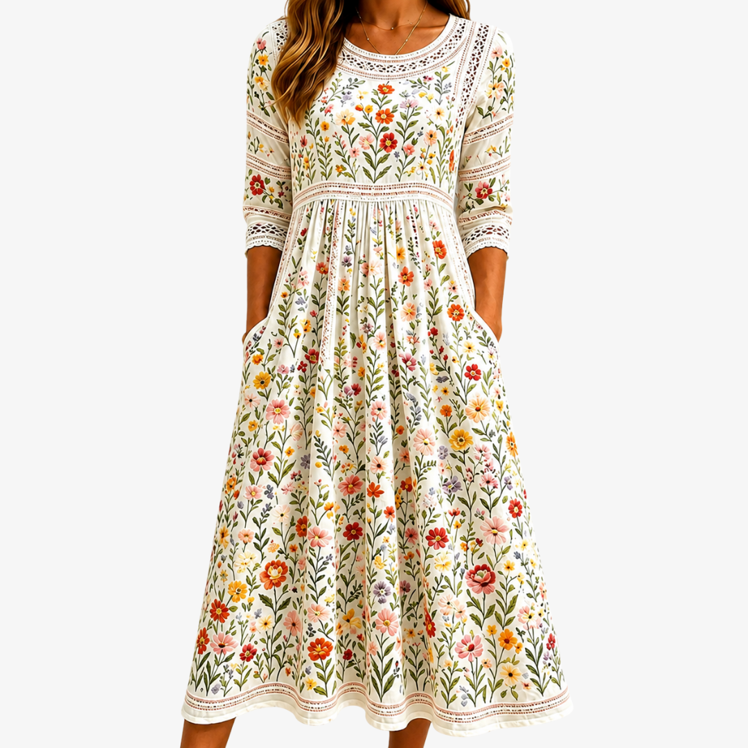 Wildflower Meadow Charm Midi Dress