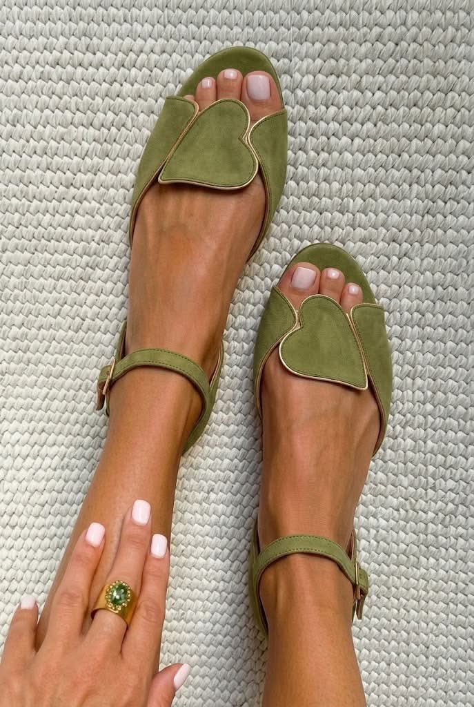 Celeste | Open-Toe Ankle Strap Heart Motif Sandals