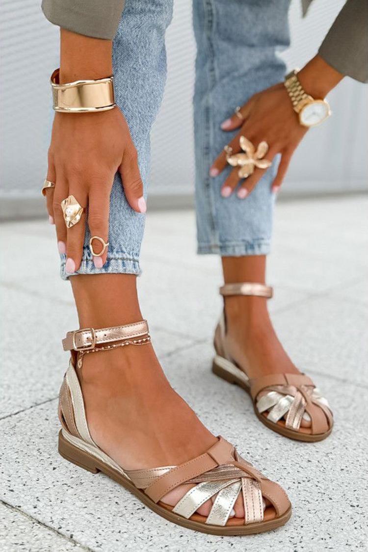 Mabel | Cut-Out Ankle Strap Buckle Sandals