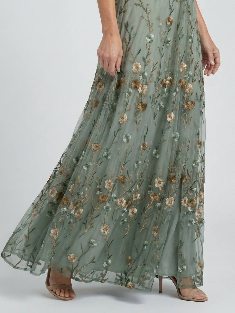Selora | Floral Flutter Sleeve Maxi Dress