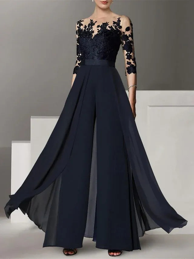 A-Line/Princess Mother of the Bride Dress with Applique Details
