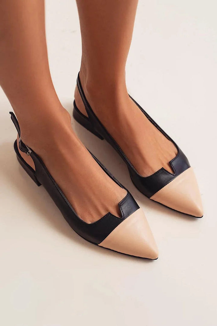 Mercedes | Slingback Cut-Out Pointed-Toe Buckle Flats