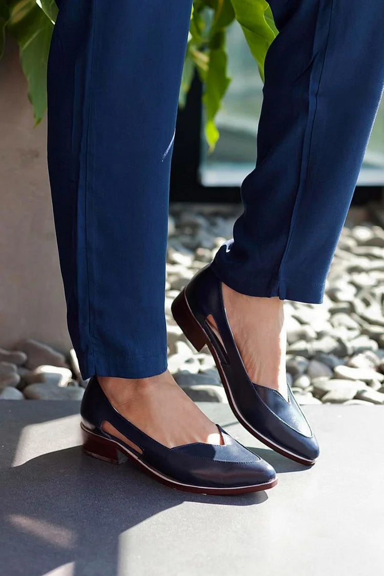 Elvira | Cut-Out Slip-On Casual Pointed-Toe Flats