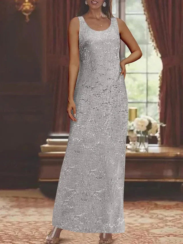 Chiffon Mother of the Bride Dress with Sequins and Matching Jacket