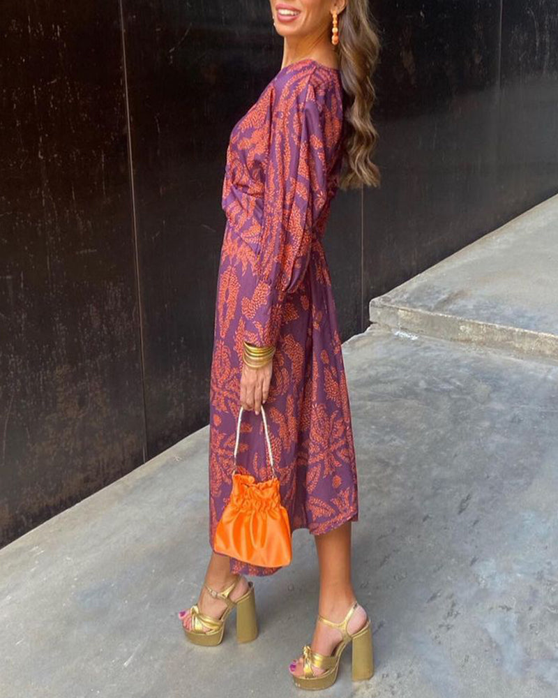 Adeline | Printed Elegant Midi Dress