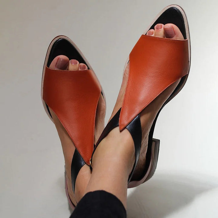 Madeleine | Cut-Out Peep-Toe Casual Pointed-Toe Sandals
