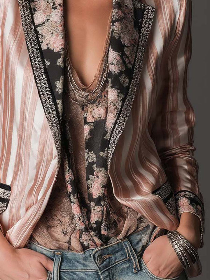 Women's Tailored Striped Blazer